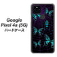 Google Pixel 4a (5G) 高画質仕上げ 背面印刷 ハードケース【AG830 蜘蛛の巣に舞う蝶（青）】