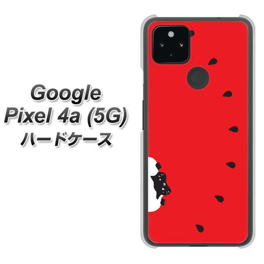 Google Pixel 4a (5G) 高画質仕上げ 背面印刷 ハードケース【IA812 すいかをかじるネコ】