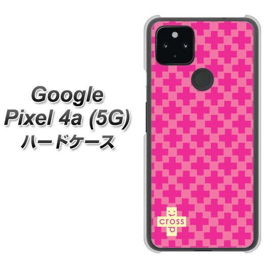 Google Pixel 4a (5G) 高画質仕上げ 背面印刷 ハードケース【IB901  クロスドット_ピンク】