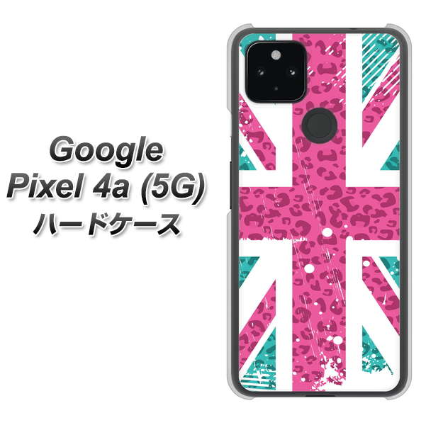 Google Pixel 4a (5G) 高画質仕上げ 背面印刷 ハードケース【SC807 ユニオンジャック ピンクヒョウ柄】