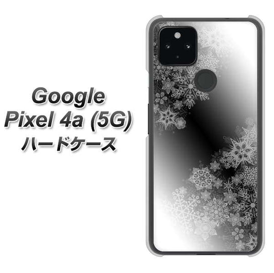 Google Pixel 4a (5G) 高画質仕上げ 背面印刷 ハードケース【YJ340 モノトーン 雪の結晶 】