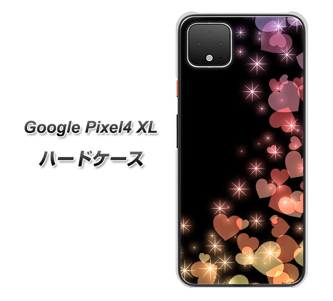 Google Pixel 4 XL 高画質仕上げ 背面印刷 ハードケース【020 夜のきらめきハート】