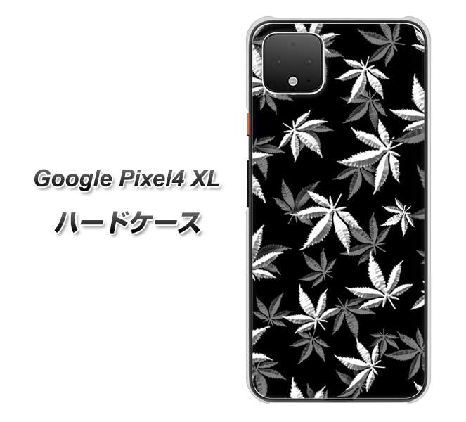 Google Pixel 4 XL 高画質仕上げ 背面印刷 ハードケース【064 モノトーン大麻ブラック】