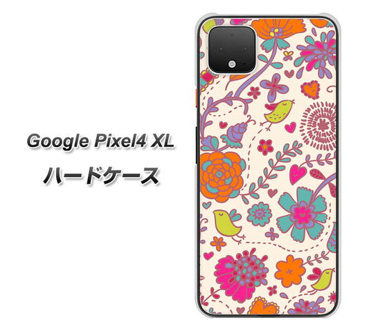 Google Pixel 4 XL 高画質仕上げ 背面印刷 ハードケース【323 小鳥と花】