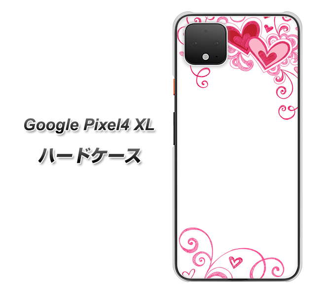 Google Pixel 4 XL 高画質仕上げ 背面印刷 ハードケース【365 ハートフレーム】