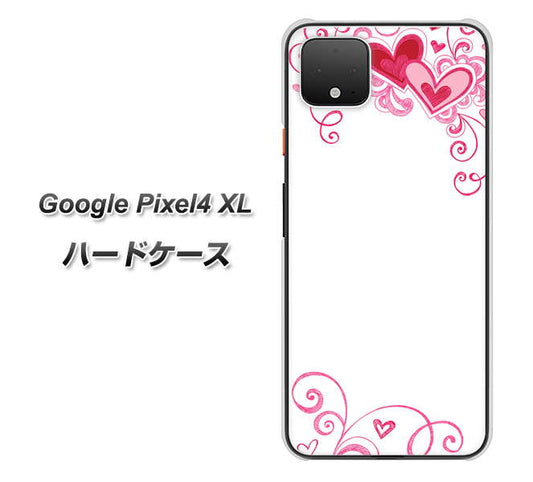 Google Pixel 4 XL 高画質仕上げ 背面印刷 ハードケース【365 ハートフレーム】