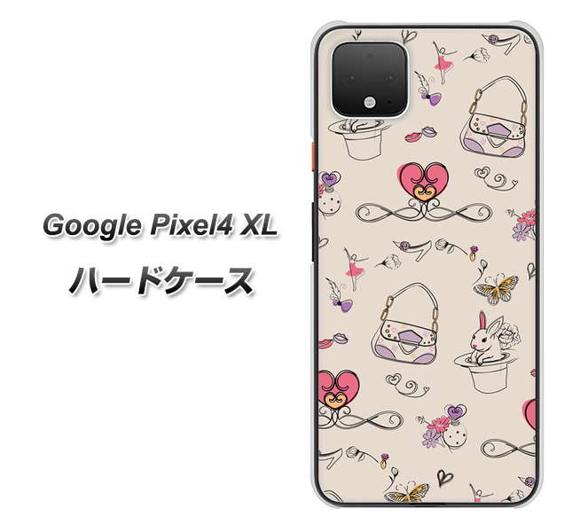 Google Pixel 4 XL 高画質仕上げ 背面印刷 ハードケース【705 うさぎとバッグ】