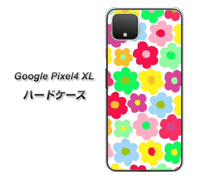 Google Pixel 4 XL 高画質仕上げ 背面印刷 ハードケース【758 ルーズフラワーカラフル】