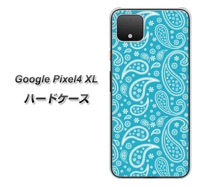 Google Pixel 4 XL 高画質仕上げ 背面印刷 ハードケース【766 ペイズリーブルー】