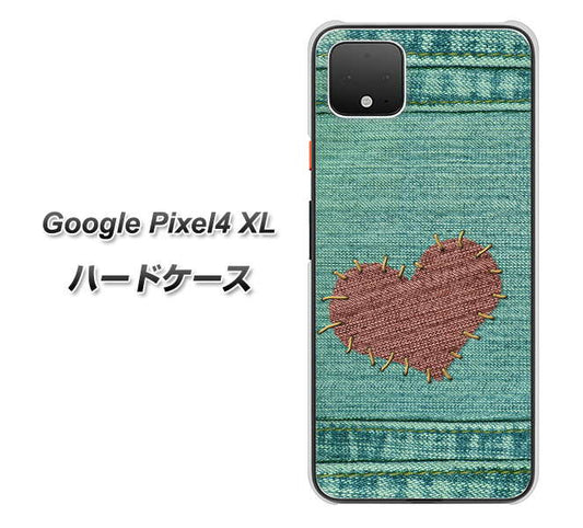 Google Pixel 4 XL 高画質仕上げ 背面印刷 ハードケース【1142 デニムとハート】
