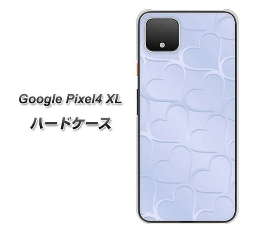 Google Pixel 4 XL 高画質仕上げ 背面印刷 ハードケース【1341 かくれハート（ライトブルー）】