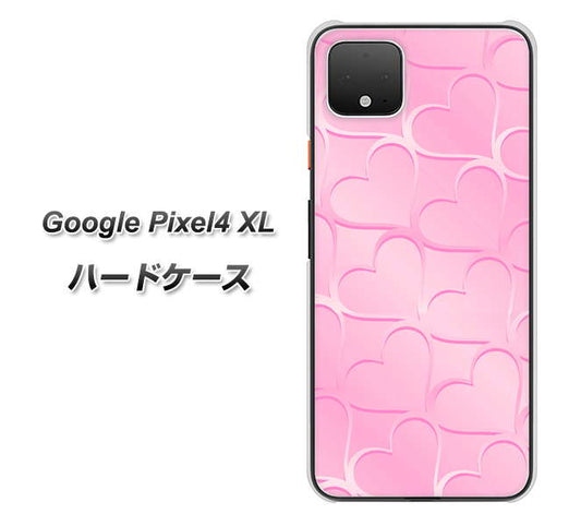 Google Pixel 4 XL 高画質仕上げ 背面印刷 ハードケース【1342 かくれハート（ピンク）】