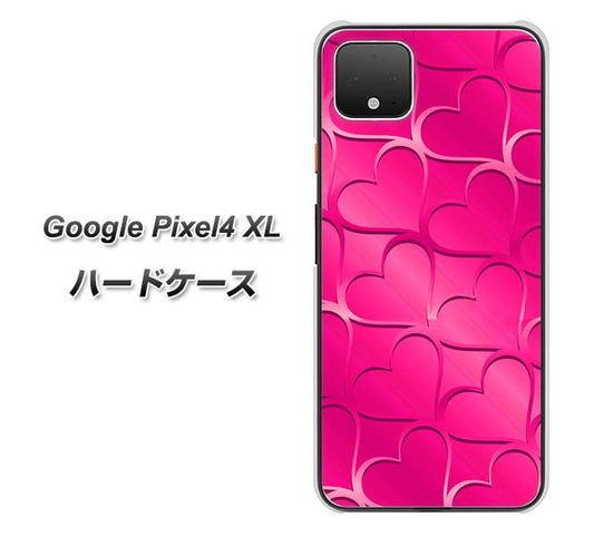Google Pixel 4 XL 高画質仕上げ 背面印刷 ハードケース【1347 かくれハート（ショッキングピンク）】