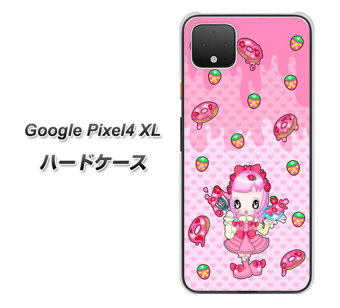 Google Pixel 4 XL 高画質仕上げ 背面印刷 ハードケース【AG816 ストロベリードーナツ（水玉ピンク）】