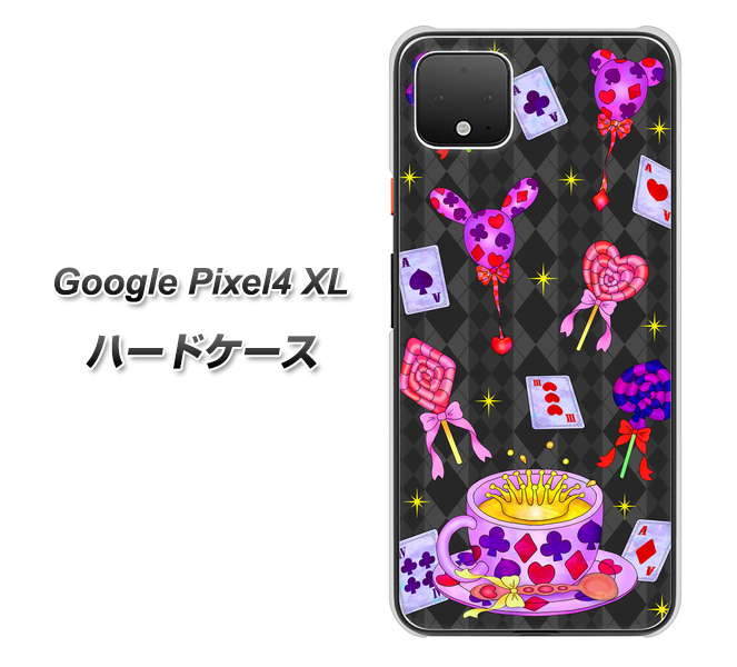 Google Pixel 4 XL 高画質仕上げ 背面印刷 ハードケース【AG818 トランプティー（黒）】