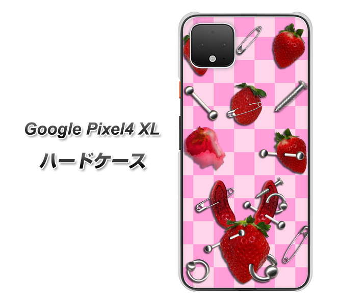 Google Pixel 4 XL 高画質仕上げ 背面印刷 ハードケース【AG832 苺パンク（ピンク）】