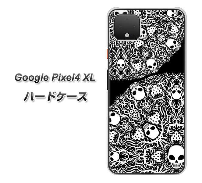Google Pixel 4 XL 高画質仕上げ 背面印刷 ハードケース【AG834 苺骸骨曼荼羅（黒）】