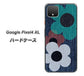 Google Pixel 4 XL 高画質仕上げ 背面印刷 ハードケース【EK869 ルーズフラワーinデニム風】