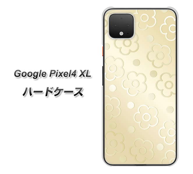 Google Pixel 4 XL 高画質仕上げ 背面印刷 ハードケース【SC842 エンボス風デイジーシンプル（ベージュ）】