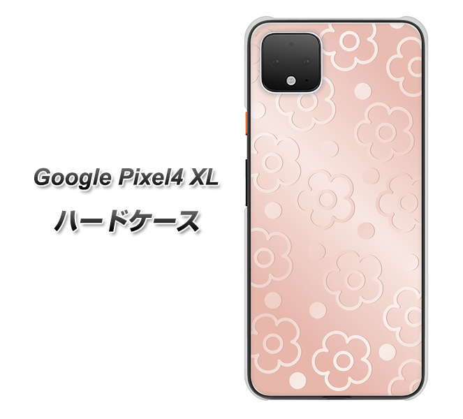 Google Pixel 4 XL 高画質仕上げ 背面印刷 ハードケース【SC843 エンボス風デイジーシンプル（ローズピンク）】