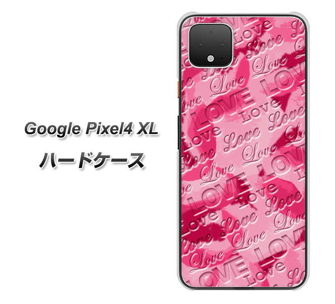 Google Pixel 4 XL 高画質仕上げ 背面印刷 ハードケース【SC845 フラワーヴェルニLOVE濃いピンク（ローズアンディアン）】