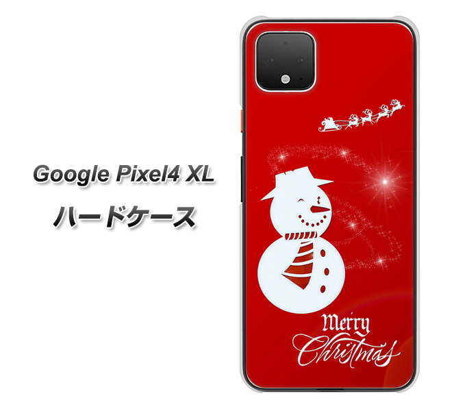 Google Pixel 4 XL 高画質仕上げ 背面印刷 ハードケース【XA802 ウインク雪だるま】