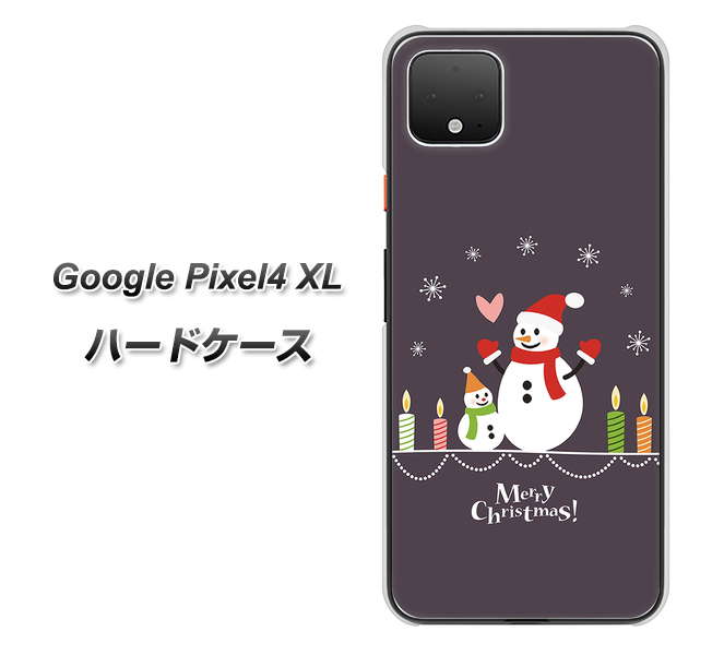 Google Pixel 4 XL 高画質仕上げ 背面印刷 ハードケース【XA809 雪だるまの親子】