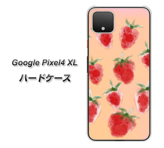 Google Pixel 4 XL 高画質仕上げ 背面印刷 ハードケース【YJ179 イチゴ 水彩179】