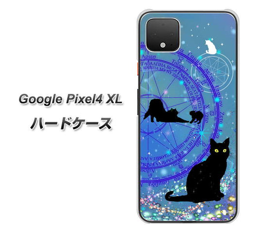 Google Pixel 4 XL 高画質仕上げ 背面印刷 ハードケース【YJ327 魔法陣猫 キラキラ　かわいい】