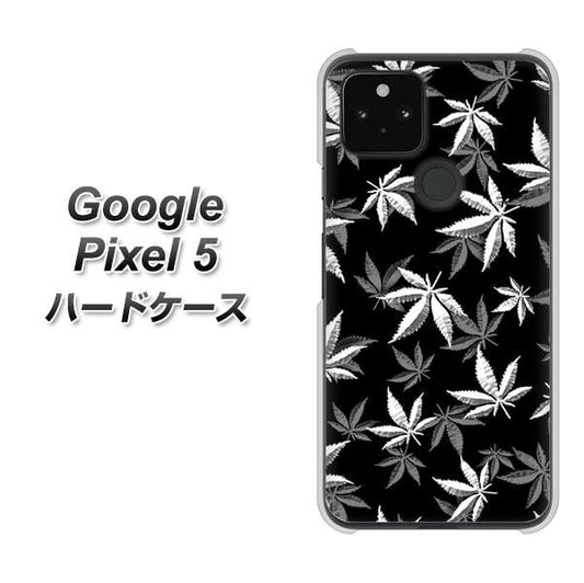 Google Pixel 5 高画質仕上げ 背面印刷 ハードケース【064 モノトーン大麻ブラック】