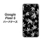 Google Pixel 5 高画質仕上げ 背面印刷 ハードケース【064 モノトーン大麻ブラック】