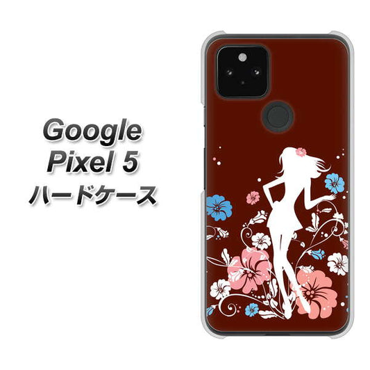 Google Pixel 5 高画質仕上げ 背面印刷 ハードケース【110 ハイビスカスと少女】