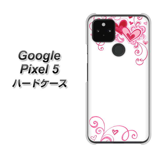 Google Pixel 5 高画質仕上げ 背面印刷 ハードケース【365 ハートフレーム】