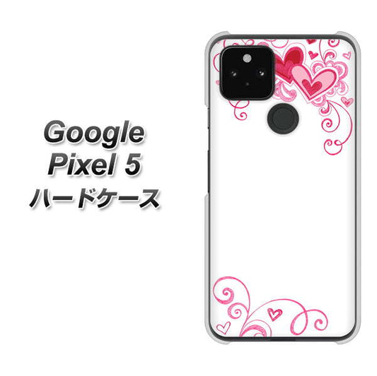 Google Pixel 5 高画質仕上げ 背面印刷 ハードケース【365 ハートフレーム】