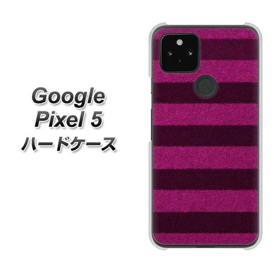Google Pixel 5 高画質仕上げ 背面印刷 ハードケース【534 極太ボーダーPK&NV】