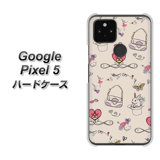 Google Pixel 5 高画質仕上げ 背面印刷 ハードケース【705 うさぎとバッグ】