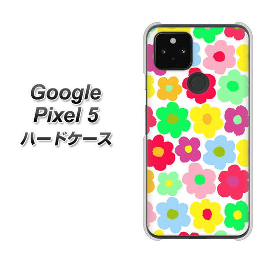 Google Pixel 5 高画質仕上げ 背面印刷 ハードケース【758 ルーズフラワーカラフル】