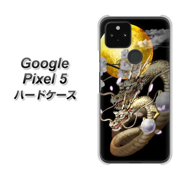 Google Pixel 5 高画質仕上げ 背面印刷 ハードケース【1003 月と龍】
