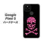 Google Pixel 5 高画質仕上げ 背面印刷 ハードケース【1079 ドクロフレームヒョウピンク】