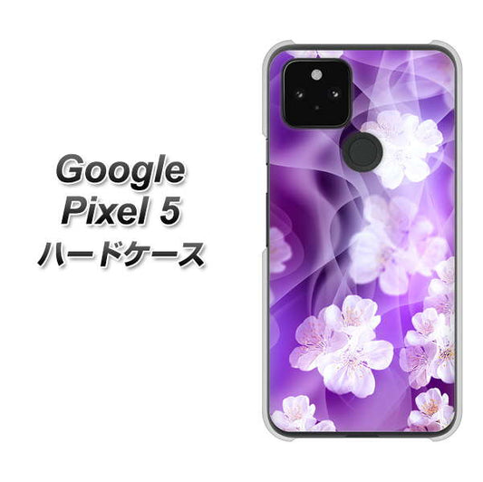 Google Pixel 5 高画質仕上げ 背面印刷 ハードケース【1211 桜とパープルの風】