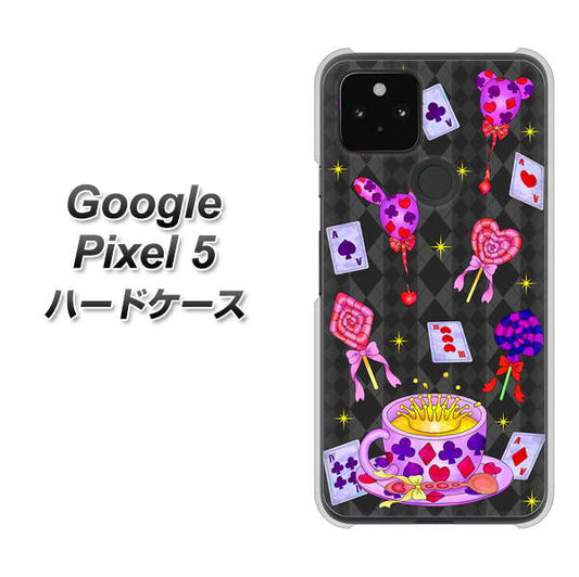 Google Pixel 5 高画質仕上げ 背面印刷 ハードケース【AG818 トランプティー（黒）】