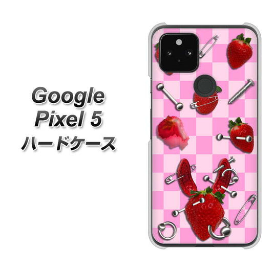 Google Pixel 5 高画質仕上げ 背面印刷 ハードケース【AG832 苺パンク（ピンク）】
