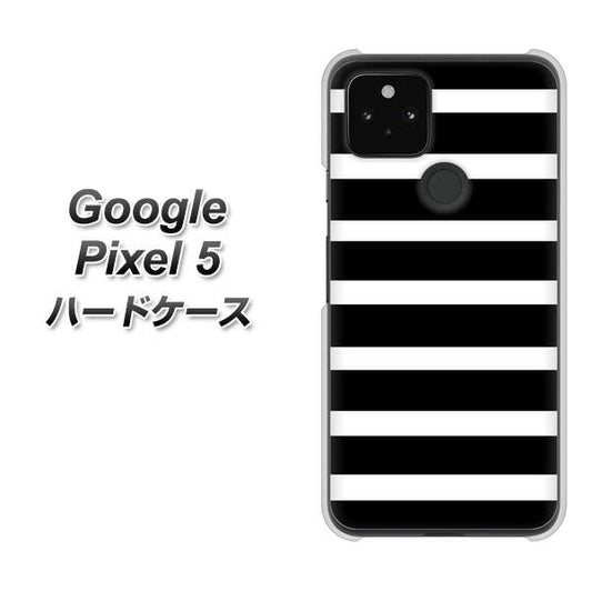 Google Pixel 5 高画質仕上げ 背面印刷 ハードケース【EK879 ボーダーブラック（L）】