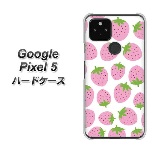 Google Pixel 5 高画質仕上げ 背面印刷 ハードケース【SC809 小さいイチゴ模様 ピンク】