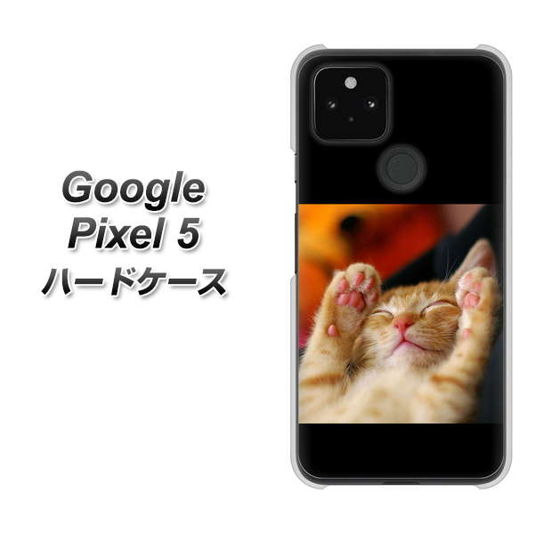 Google Pixel 5 高画質仕上げ 背面印刷 ハードケース【VA804 爆睡するネコ】