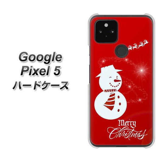 Google Pixel 5 高画質仕上げ 背面印刷 ハードケース【XA802 ウインク雪だるま】
