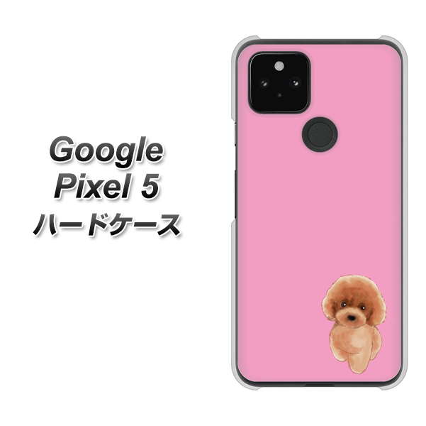 Google Pixel 5 高画質仕上げ 背面印刷 ハードケース【YJ049 トイプードルレッド（ピンク）】