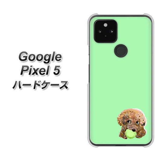 Google Pixel 5 高画質仕上げ 背面印刷 ハードケース【YJ055 トイプードル＆ボール（グリーン）】