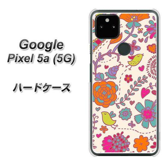 Google Pixel 5a (5G) 高画質仕上げ 背面印刷 ハードケース【323 小鳥と花】