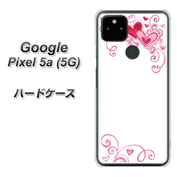 Google Pixel 5a (5G) 高画質仕上げ 背面印刷 ハードケース【365 ハートフレーム】